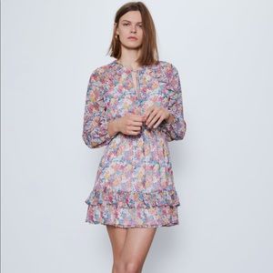 Ruffled Printed Dress